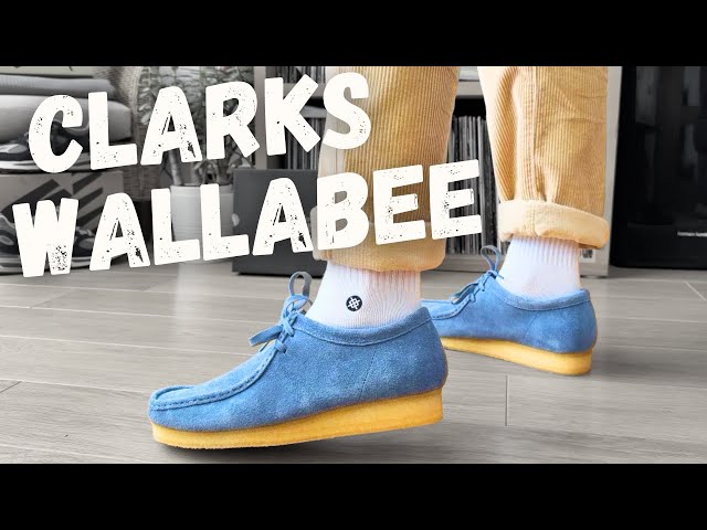 靴 CLARKS Wallabee UK8h Amazon.com | Clarks Men's Wallabee Oxford, Blue/Lime Print