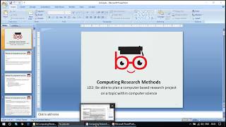Unit 5.46 Computing Research Methods