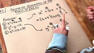 Key Skill - Factorising quadratics of the form x^2 +- bx +- c.