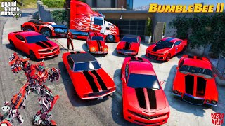 GTA 5  Stealing RED BUMBLBEE CARS with Franklin! (Real Life Cars #94)