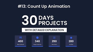 Day 13: Count Up Animation | 30 Days 30 Javascript Projects | Step By Step Tutorial