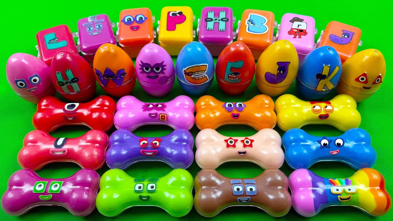 Rainbow SLIME 🌈 Look Numberblocks, Alphablocks, Alphabet Lore with Eggs, Bones! Fun Moments ASMR 💖