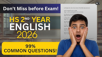 HS 2nd Year English Grammar 2026 | Common Questions 🔥 | Full Solved for AHSEC | 100% Important