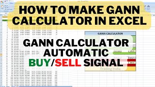 How to Make Gann Calculator in Excel | Gann Calculator Automatic Buy Sell Signal | Trading India screenshot 2