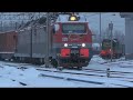 Электровоз 2ЭС4К-025 "Дончак" с грузовым поездом