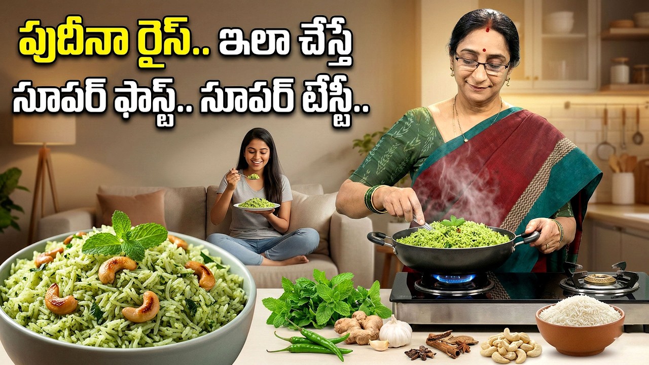 How To Make Tasty & Healthy Pudina Rice At Home | Weight Loss & Tasty Lunch Recipe | Ramaa Raavi