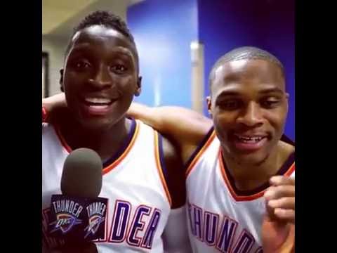 Westbrook and Oladipo Singing on Media Day