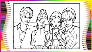 K-pop Group Members Coloring Pages | Printable K-pop Inspired Coloring Book