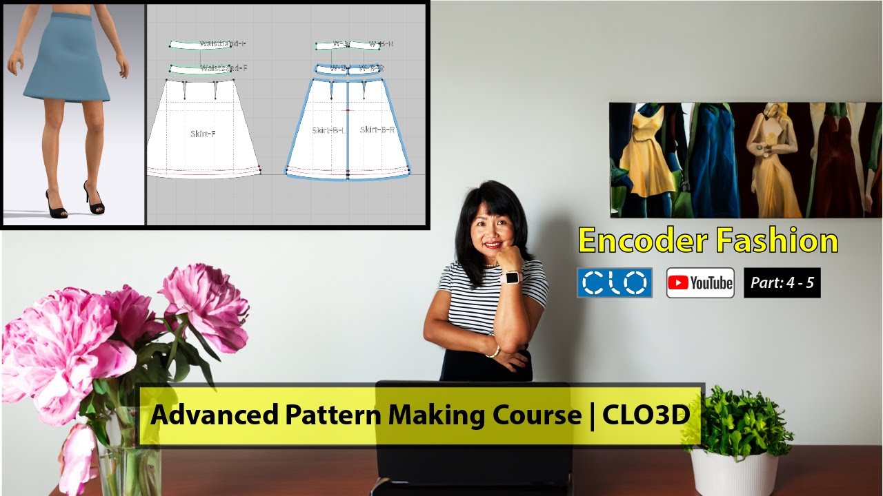 Part 4: How to Draft a Basic Skirt Pattern in CLO 3D - YouTube