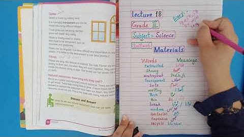 Materials -- Class 3 Science, Unit 6 -- Lecture 18,  | Ilm Ka Ghar - علم کا گھر |