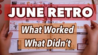 **JUNE RETRO** Laurel Denise Planner Luna & Scout What Worked What Didn't