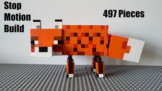 Building the Lego Minecraft Fox 21588 Stop Motion Build