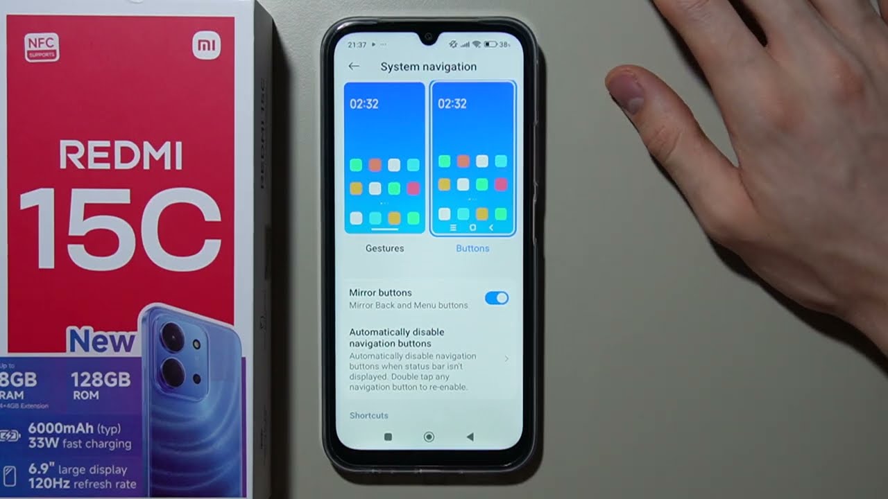 Redmi 15C: How to Turn On 3 Buttons Navigation