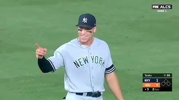 Aaron Judge NABS Alex Bregman AT 1ST BASE/Astros vs Yankees/ALCS Game 1,2019