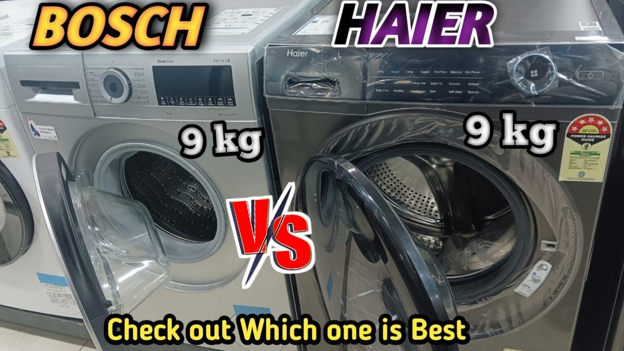 Bosch 9 kg Vs Haier 9 kg New latest front load washing machine/2023/ ...