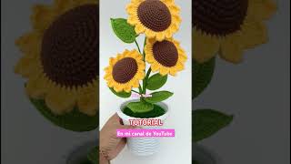 ?Girasol en maceta ?, ya tenemos el tutorial disponible en mi canal de Youtube. #mileyatejidos