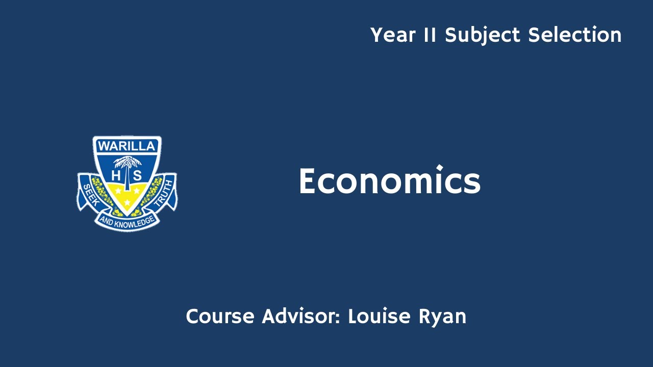 Economics WHS Subject Selection YouTube
