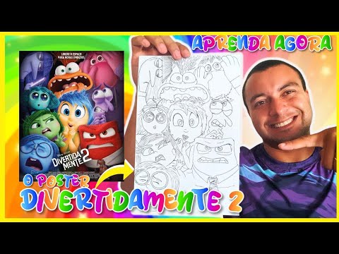 Como desenhar o poster do DIVERTIDAMENTE 2 - passo a passo/tutorial