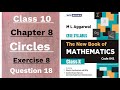 Class 10th maths The new book of Mathematics ml Aggarwal chapter 8 Circles exercise 8 question 18