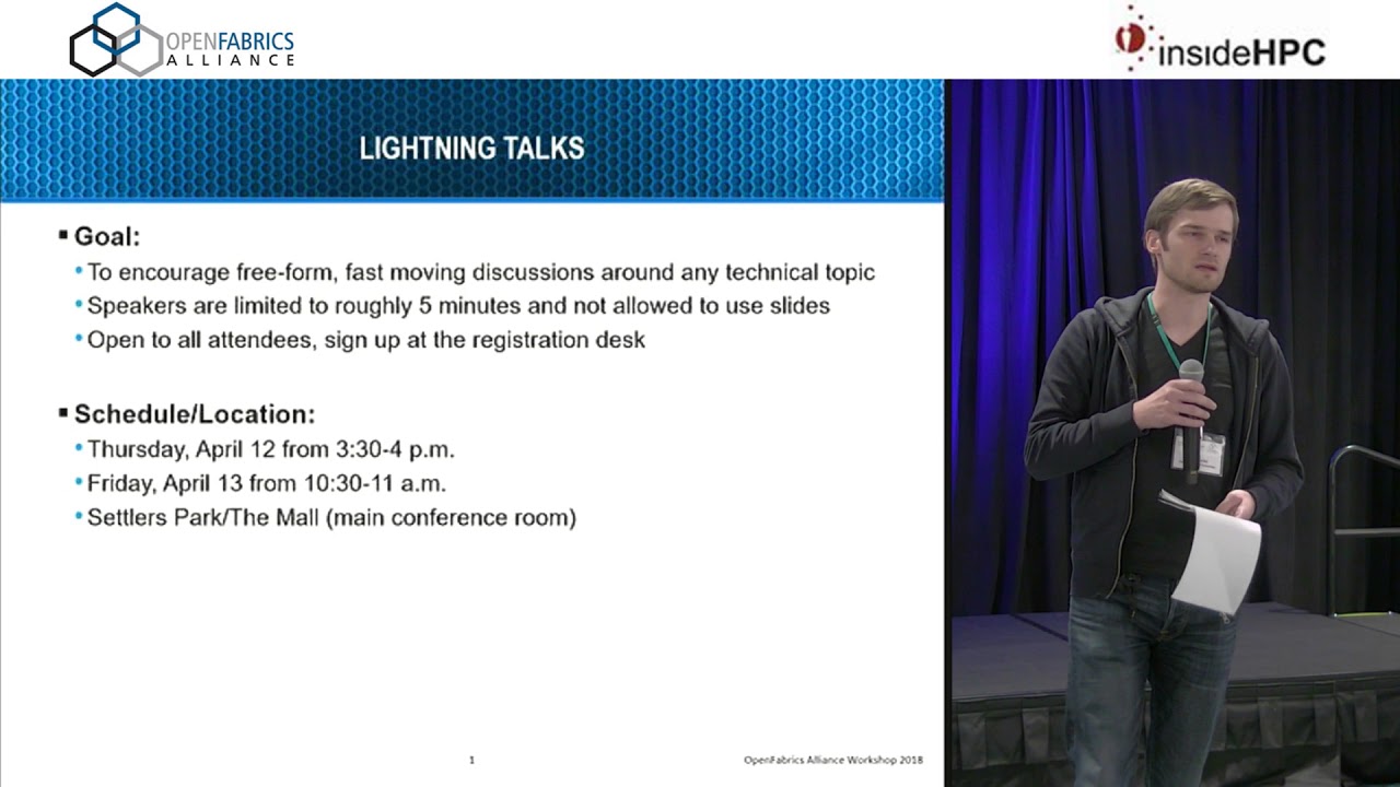 Lighting Talks at OpenFabrics Workshop - YouTube