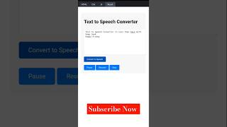 Build a FREE Text-to-Speech Tool in 60 Seconds (No App Needed!) 💻  #javascript #html #css #shorts
