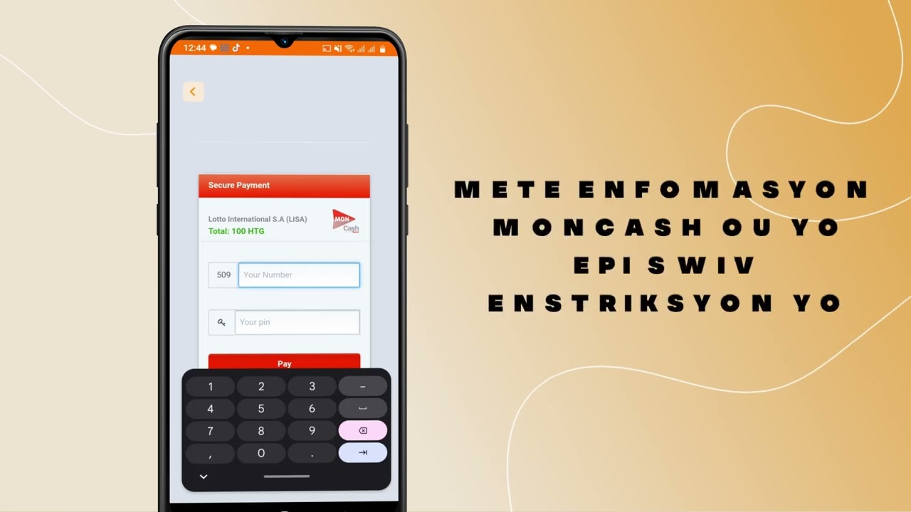 Kijan pou rechaje kont LISA LOTTO w ak Moncash, sou aplikasyon an