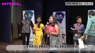 Demo After Dharmesh Pithva's 7days Magic Of Memory Training By Juhi Rana Mumbai 2016 screenshot 2