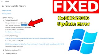 How To Fix Windows Update Error 0x80242016