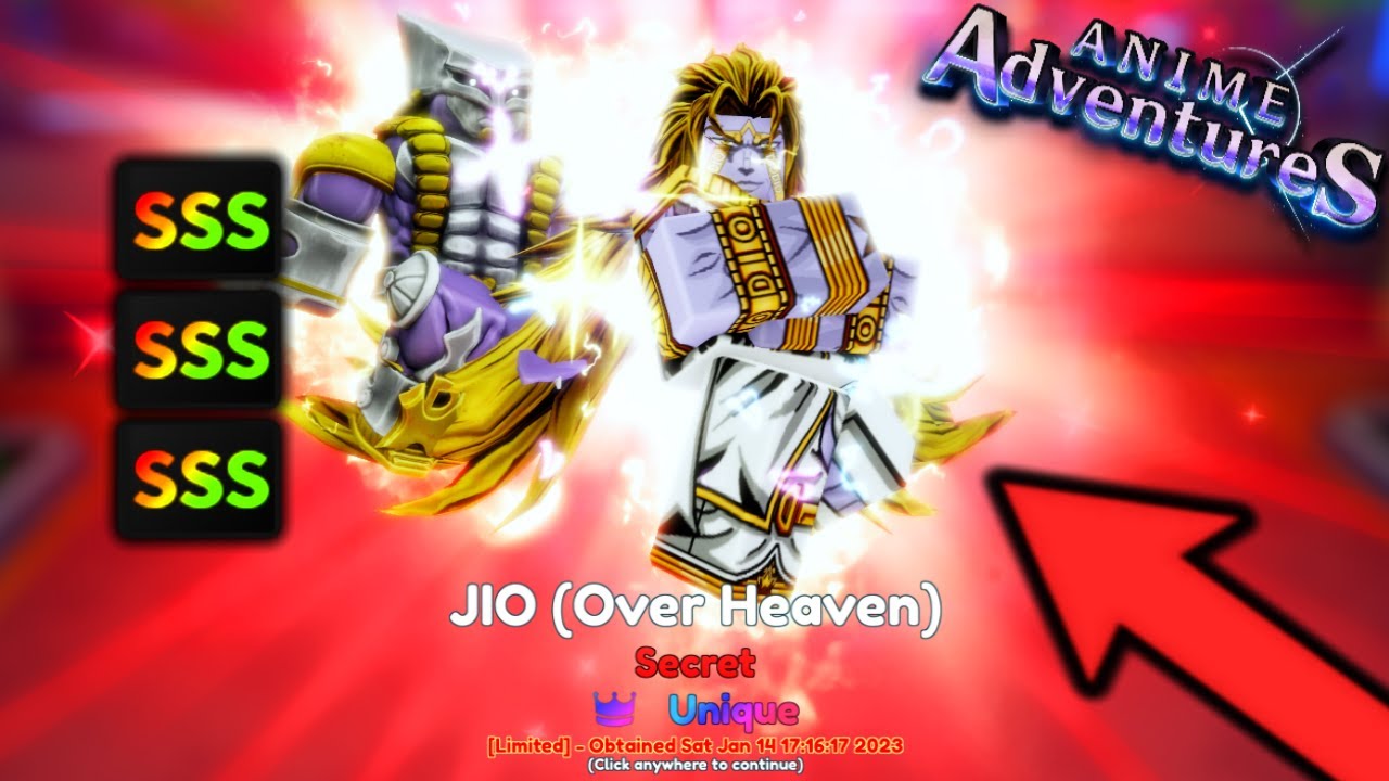 Full SSS Dio/Jio Over Heaven Anime Adventures, Video Gaming, Gaming  Accessories, In-Game Products on Carousell