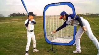 プロマーク野球用品　低学年用ティーとネットを使った打撃練習