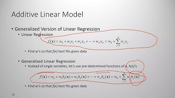 Generalized Linear Regression Model |  Additive Linear Regression Model