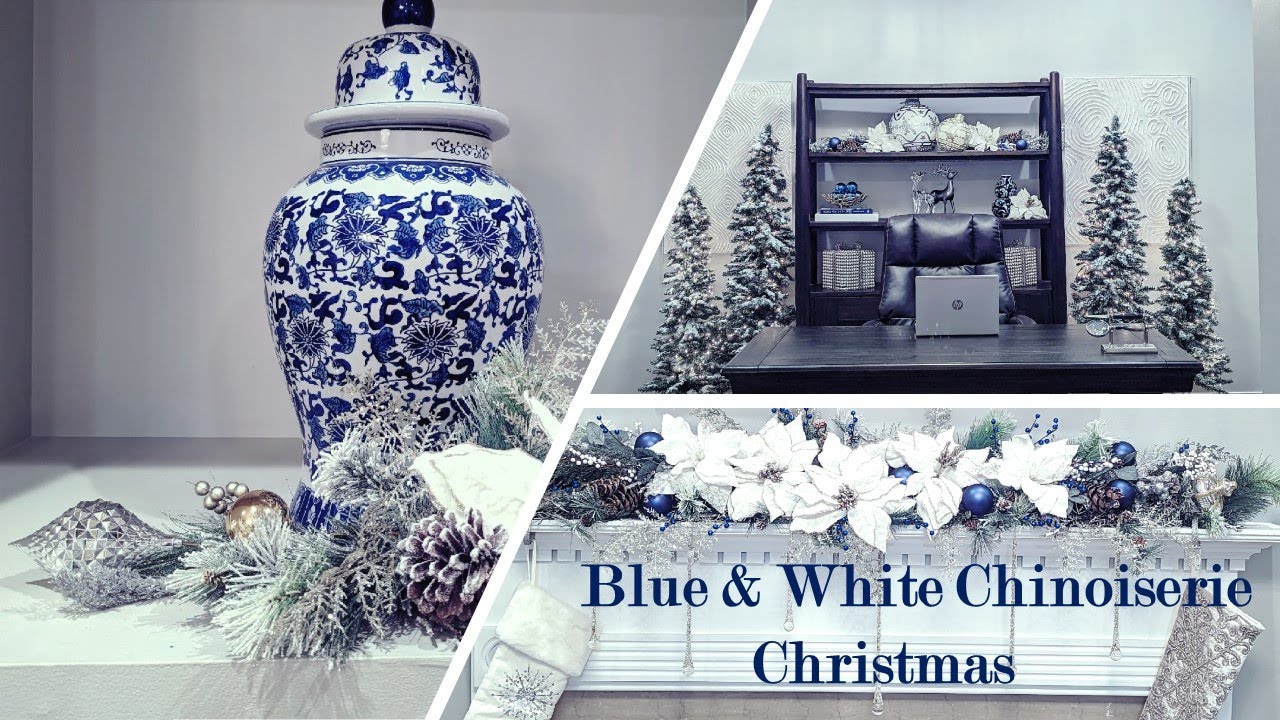 Blue & White Chinoiserie Christmas - Home Tour 2022 - Chinoiserie Jar  Ornaments