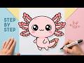 How to Draw a Cute Axolotl 🌸 Easy Step by Step Drawing Lesson
