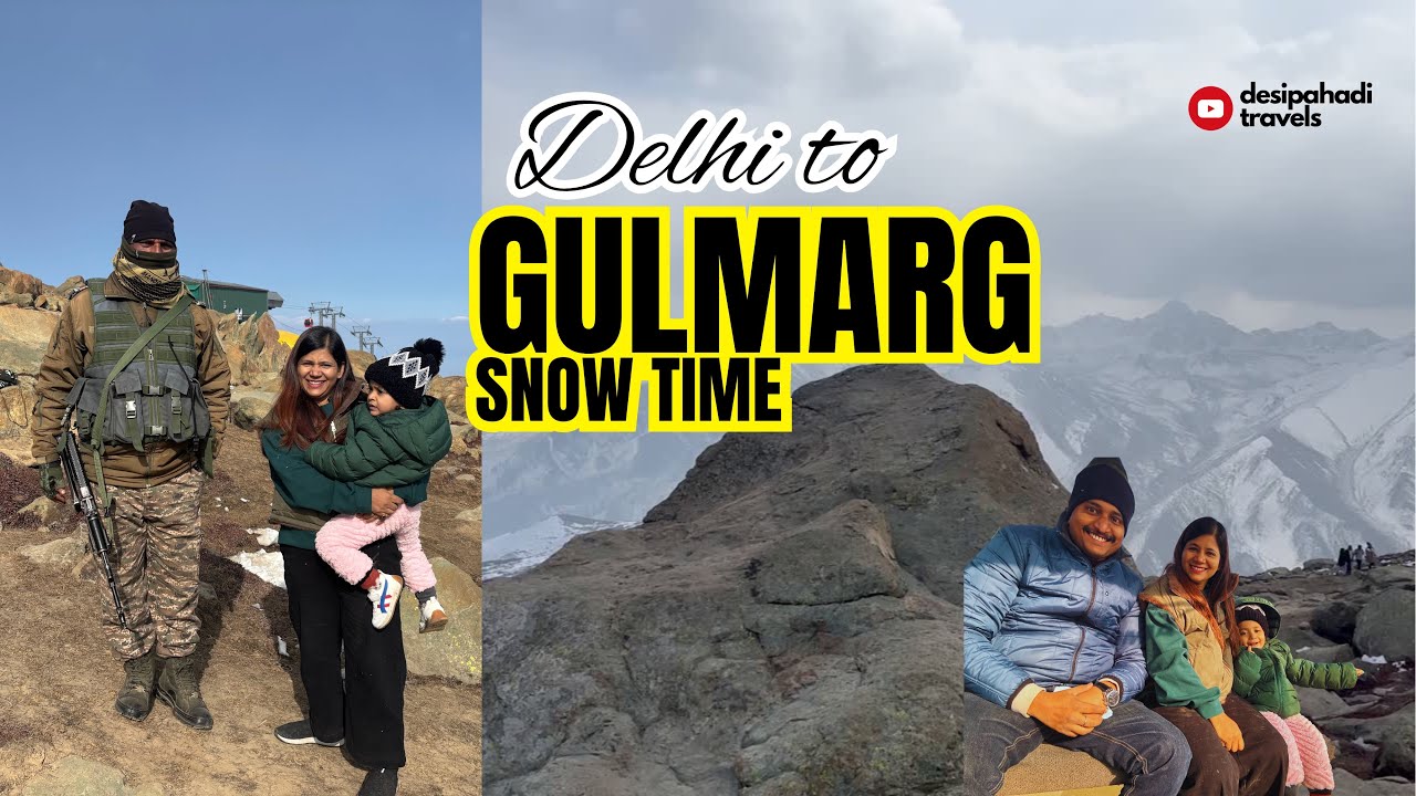 Delhi to Kashmir Road Trip 🚗❄️ | Srinagar to Gulmarg Snow Fun with Kids