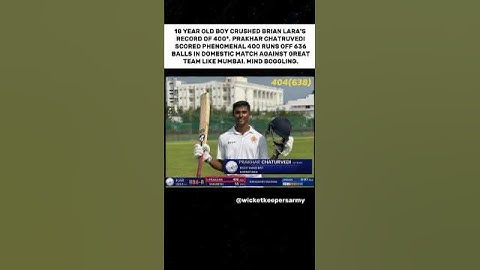 18-Year-Old boy Breaks Brian Lara’s 400 Record! 😱🔥*