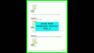 ASVAB WORD KNOWLEDGE PRACTICE TEST 2 video