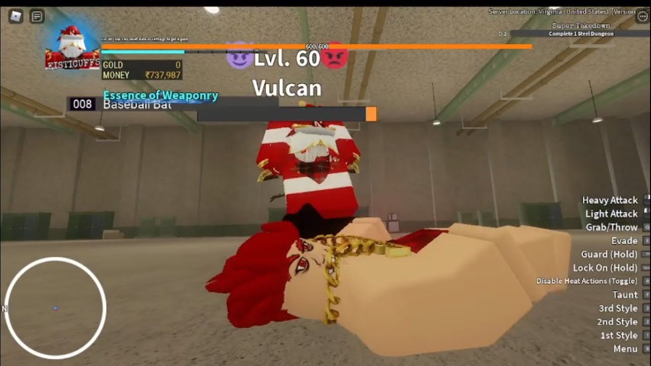 Roblox Right 2 fight Beating level 60 Vulcan