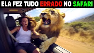 Woman is DRAGGED out of car on Safari by lion... screenshot 4