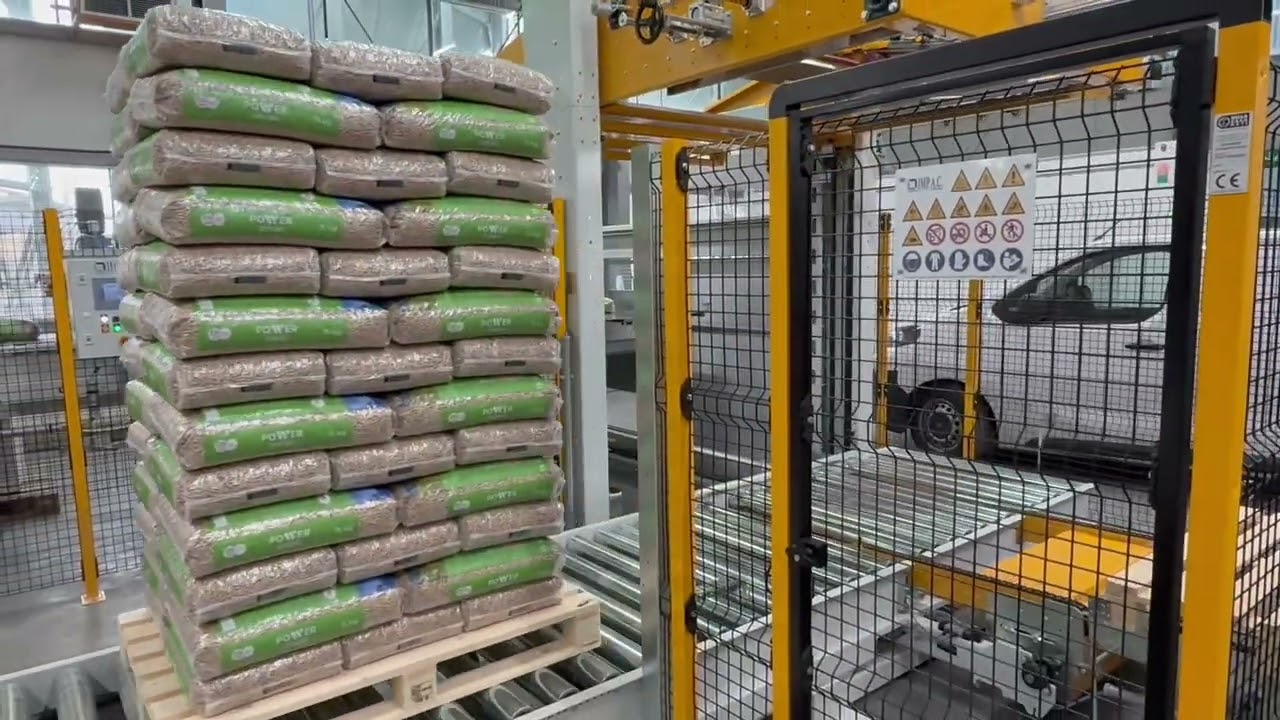 schlüsselfertige Abfüllung von Holzpellets bei Wicklein Wood & Energy für 1100 Säcke pro Stunde