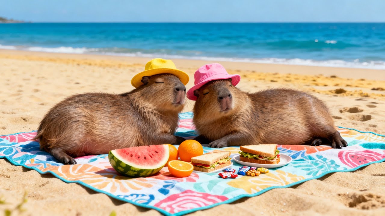 A Day of Fun in the Sun! #capybara #cute #cuteanimals #fun #ai # ...