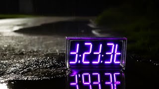 Rain Sounds Digital Clock with Music SoundㅣHeavy Rain for Sleep, Study and Relaxation, Meditation screenshot 1