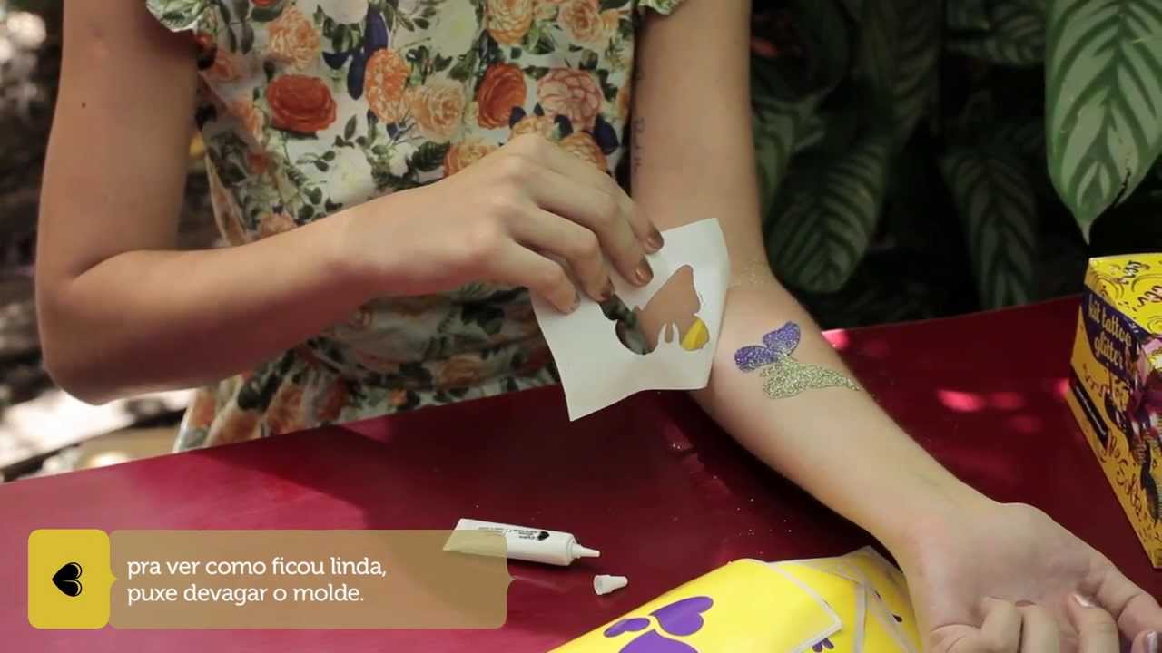 passo-a-passo kit tattoo glitter - YouTube
