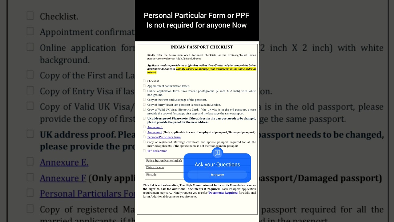 Indian Passport Renewal In the UK : Big update on VFS Checklist 