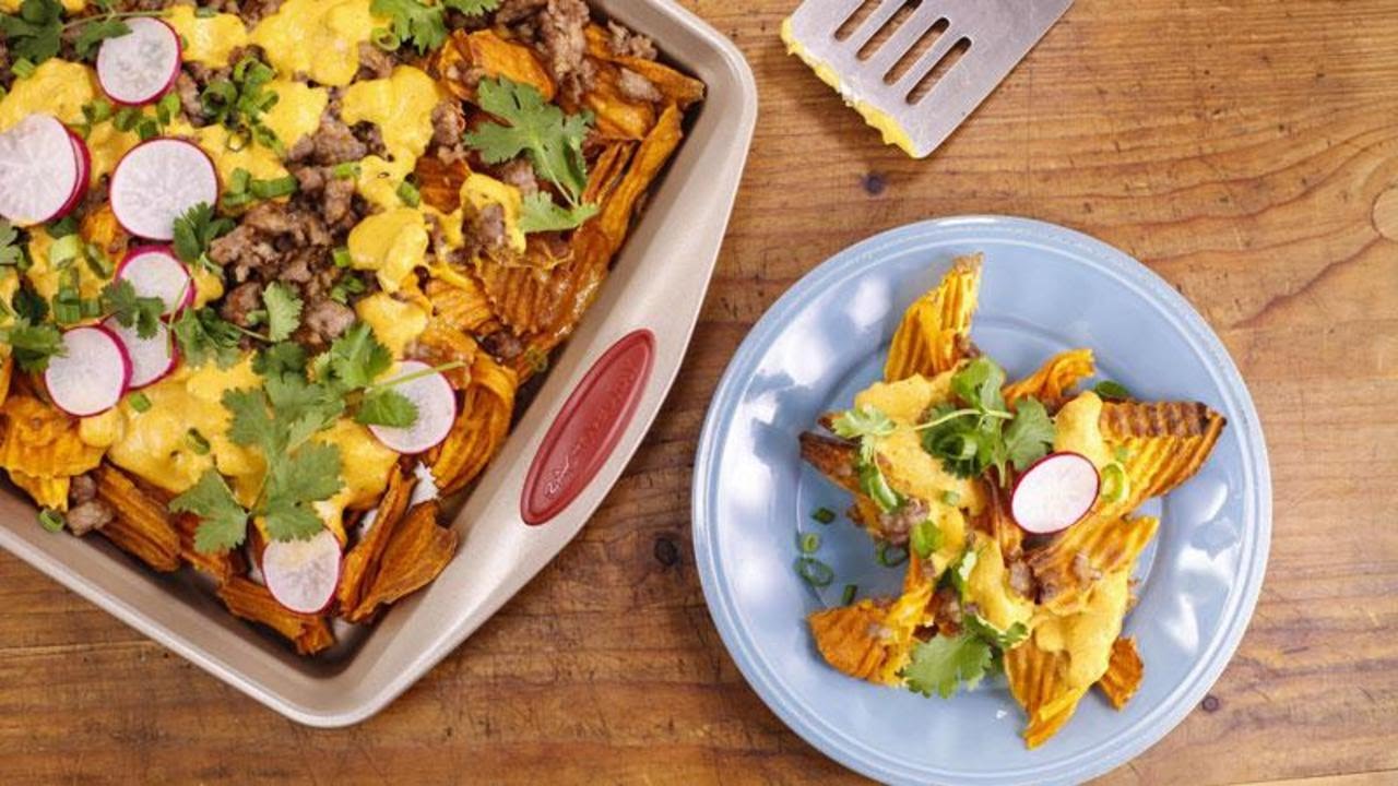 Grant’s Sweet Potato Nachos with Squacho Cheese Sauce
