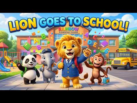 Lion Goes to School 🦁🎒 | First Day of School Song for Kids | Fun Learning Adventure