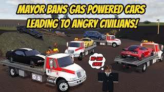 Greenville, Wisc Roblox l Gas Powered Cars BANNED Tow Truck Rescue Roleplay