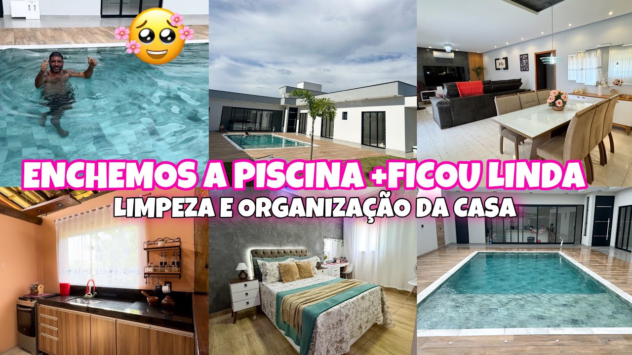 LIMPEZA E ORGANIZAÇÃO | ENCHEU A PISCINA 🙏 COMPRAS DE MERCADO |Coloquei a Cortina Nova 💓CAMA POSTA
