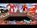 ALL TYPES LIGHTNING MCQUEEN AND HIS FRIENDS CARS RAGDOLL CHALLENGE DEEP PIT BIG MAZE in Garry's Mod