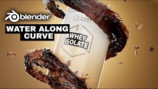 Fluid Follows Curve in Blender – Next-Level Water Simulation! 🔥 | Blender 3d | Water Splash | Curve