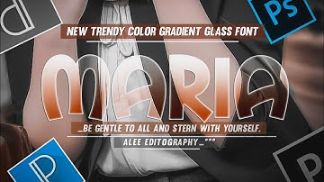 Make dis Trendy color Gradient Glass Font on android using Photopea. @AleeCreation